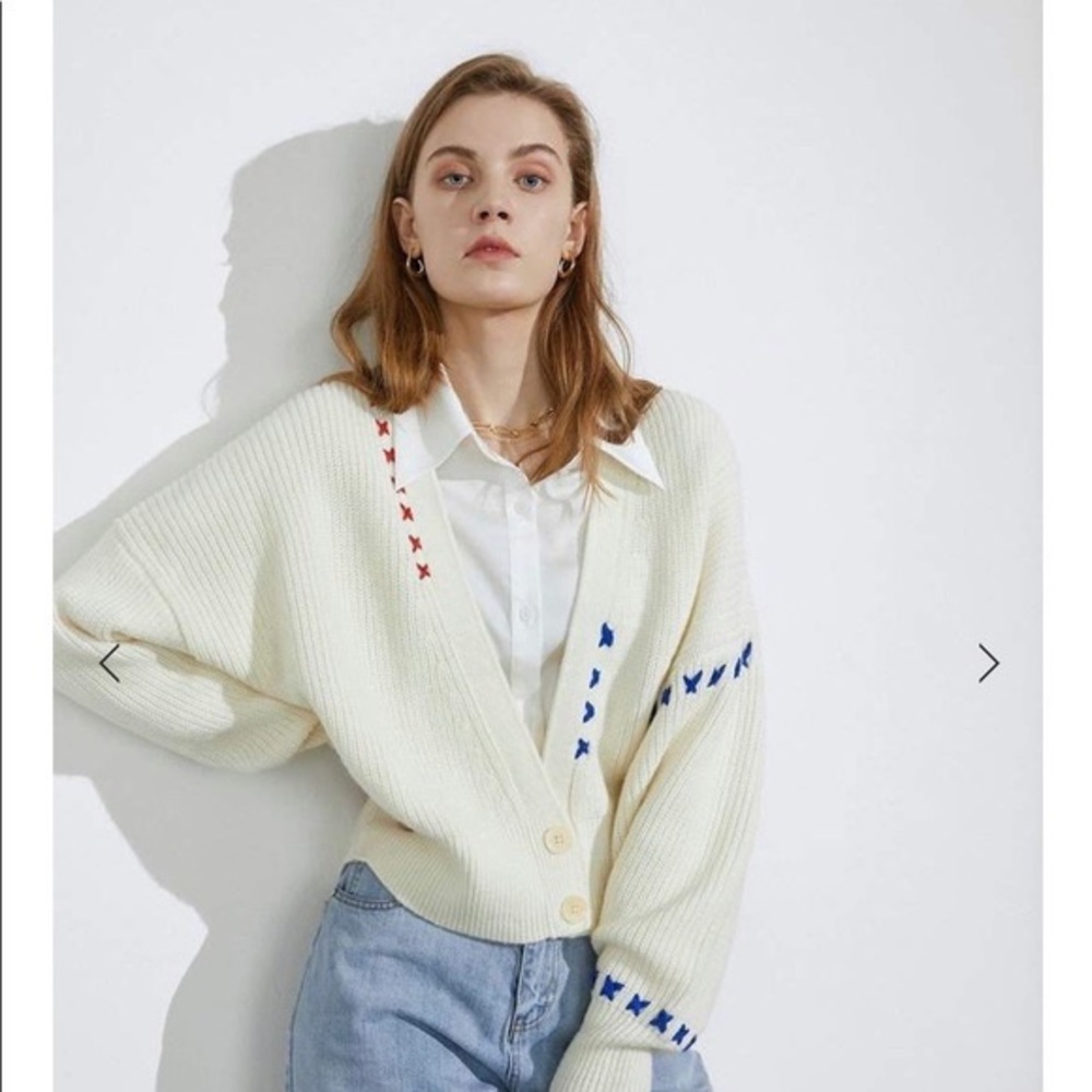 J.ing Otis White Oversized Cardigan